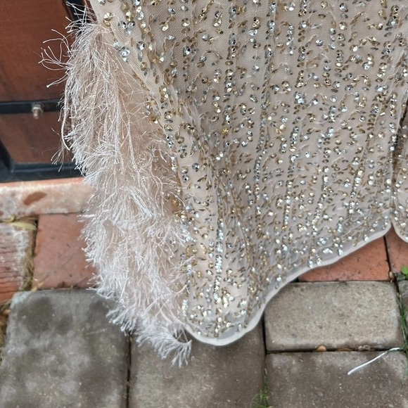 ASOS LUXE NWT Curve Embellished Belted Jumpsuit Plus Size 16 Neutral Color - Picture 5 of 7